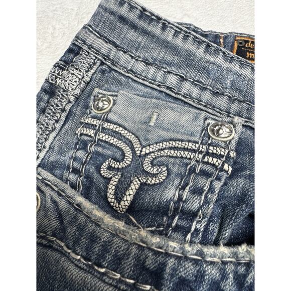 Rock Revival Pierre Distressed Denim Shorts Size 44 Men’s Y2K Revival Grunge - Picture 3 of 12